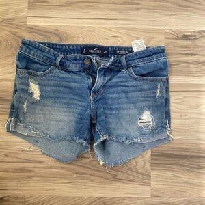 Hollister Women's Distressed Blue Denim Shorts